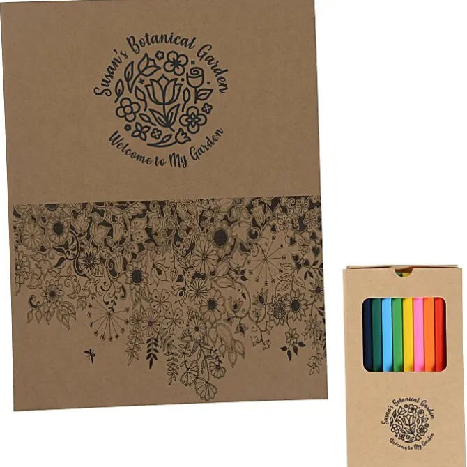 Adult Coloring Book & Color Pencil Set
