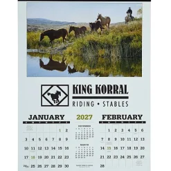 American West Calendar with 2-Month View