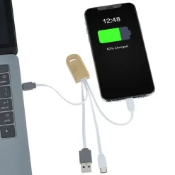 Bamboo Accent Duo Charging Cable