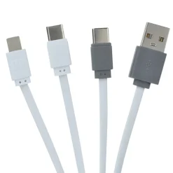 Bamboo Accent Duo Charging Cable - Round