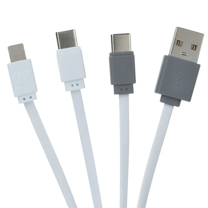 Bamboo Accent Duo Charging Cable - Round
