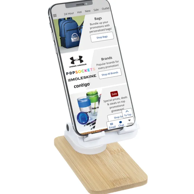Bamboo Accent Swivel Phone Stand