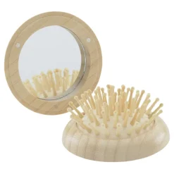 Bamboo Compact Mirror with Brush