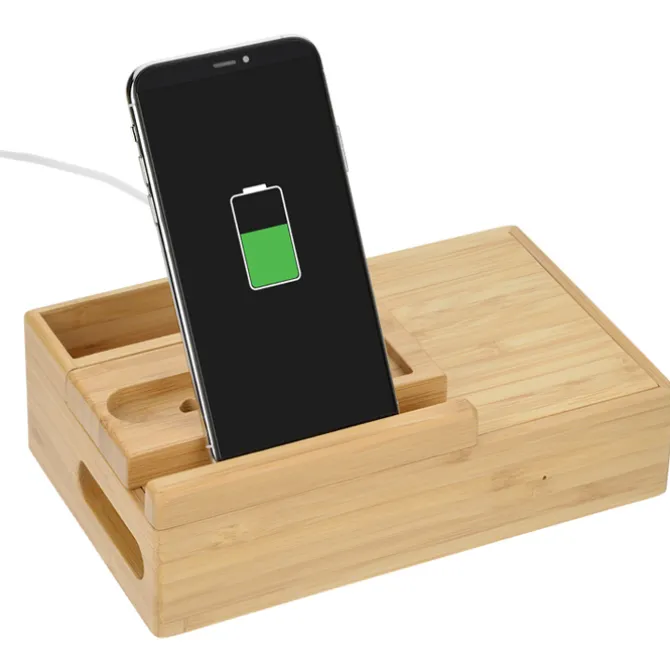 Bamboo Fast Wireless Charging Dock Station