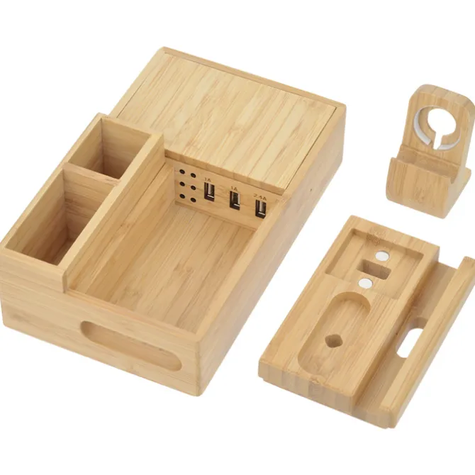 Bamboo Fast Wireless Charging Dock Station