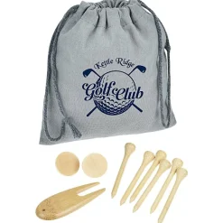 Bamboo Golf Tee Set with Pouch - 24 hr