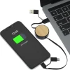 Bamboo Retractable Duo Charging Cable