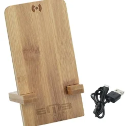 Bamboo Wireless Charger Phone Stand