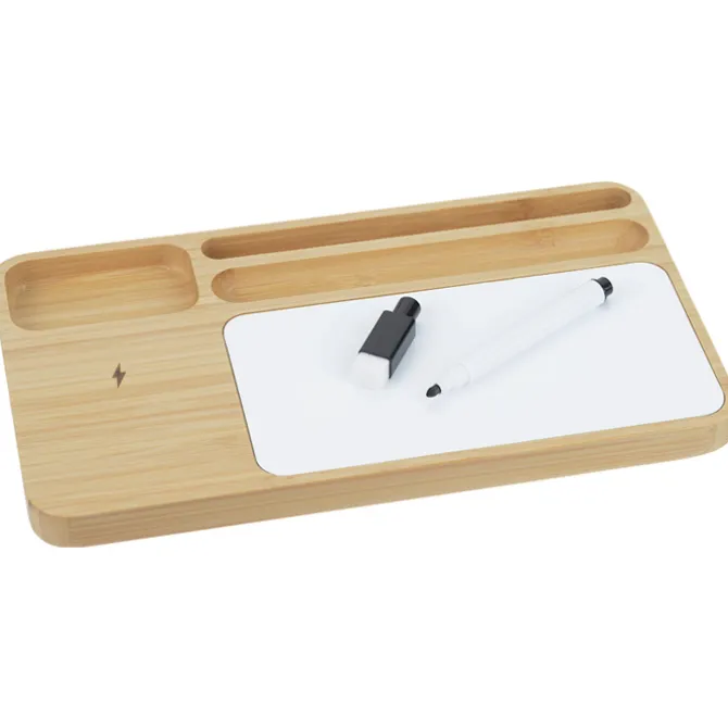 Bamboo Wireless Charger with Dry Erase Board