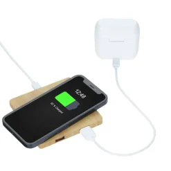 Bamboo Wireless Charging Pad with Hub