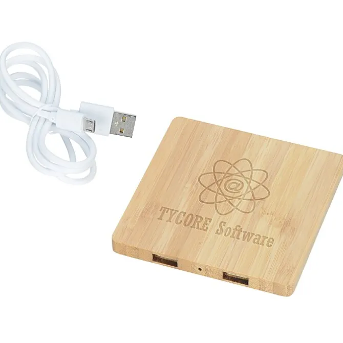 Bamboo Wireless Charging Pad with Hub - 24 hr