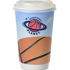 Basketball Full Color Insulated Paper Cup with Lid - 16 oz.