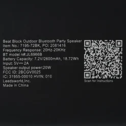 Beat Block Outdoor Bluetooth Party Speaker - 24 hr