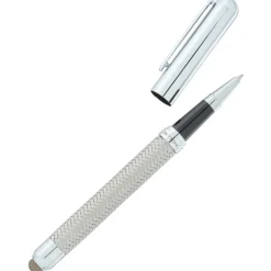 Bettoni Woven Mesh Rollerball Stylus Metal Pen - 24 hr