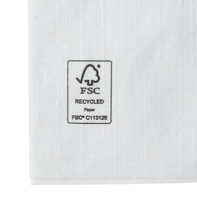 Beverage Napkin - 1-ply - White - Linen Embossed