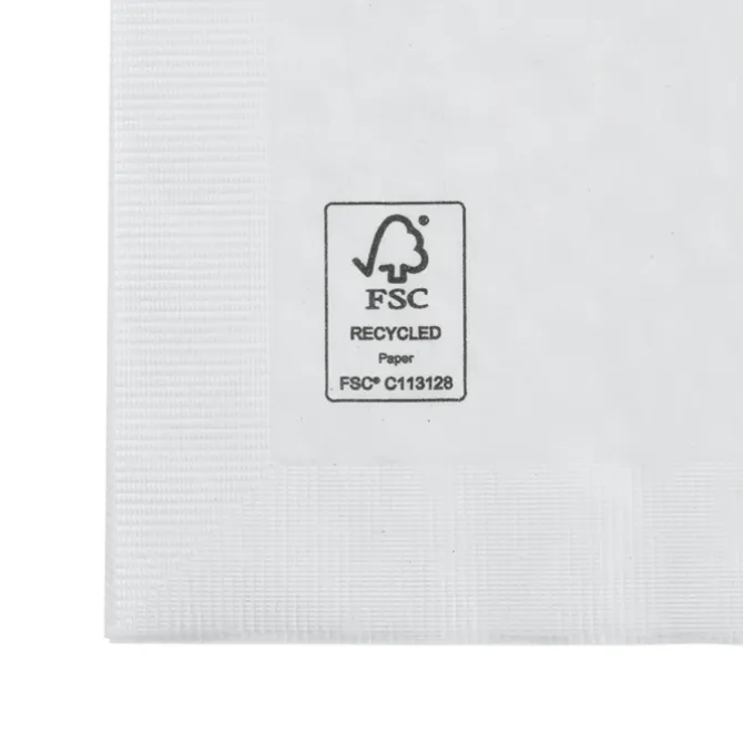 Beverage Napkin - 1-ply - White - Low Qty