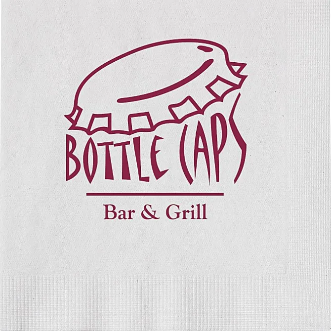 Beverage Napkin - 1-ply - White - Low Qty