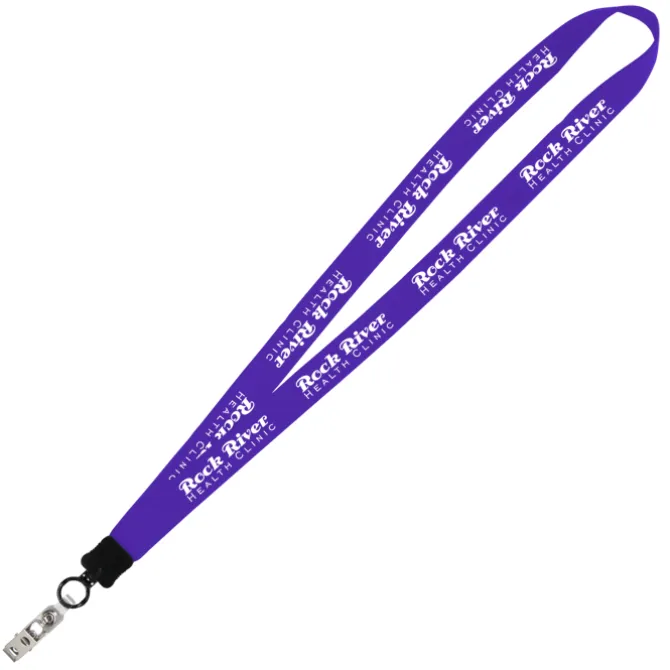 Big Lanyard - 7/8 inches - 32 inches - Snap with Metal Bulldog Clip