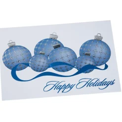 Blue & Silver Ornaments Greeting Card