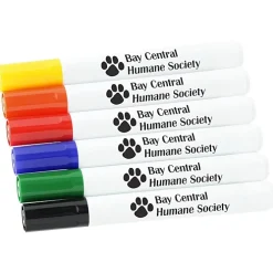 Broad Line Dry Erase Marker - Bullet Tip - Assorted - 6pk