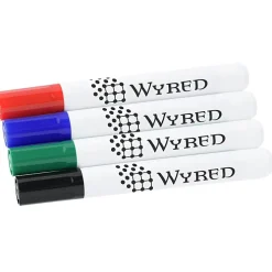 Broad Line Dry Erase Marker - Bullet Tip - Assorted - 4pk