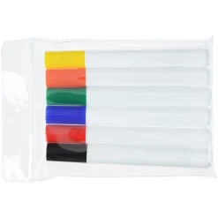 Broad Line Dry Erase Marker - Chisel Tip - Assorted - 6pk