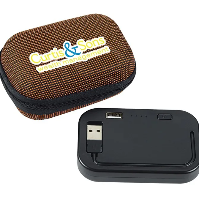 Built-in Cable Power Bank with Woven Case