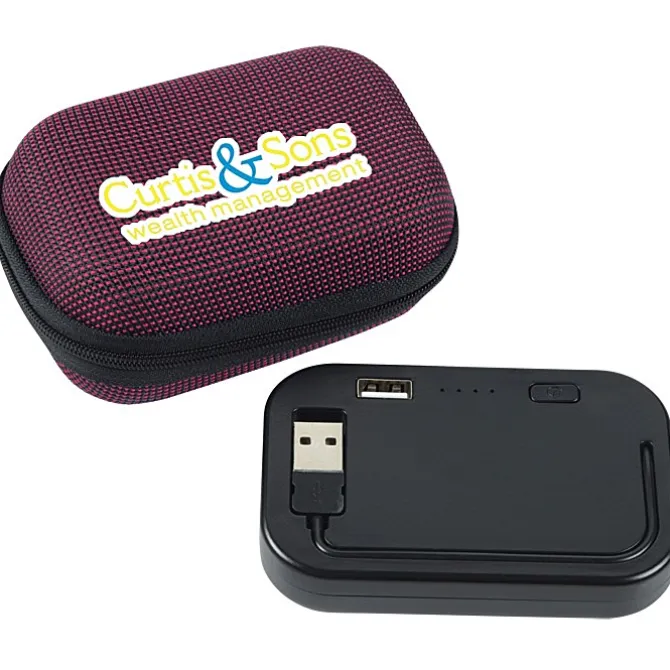 Built-in Cable Power Bank with Woven Case