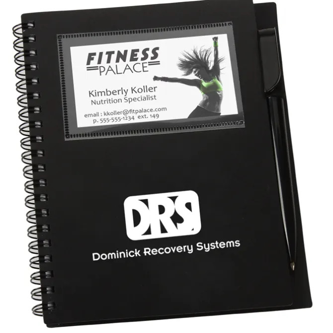 Business Card Notebook with Pen - Opaque