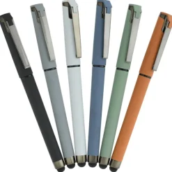 Cali Soft Touch Stylus Gel Pen - Powder Coat