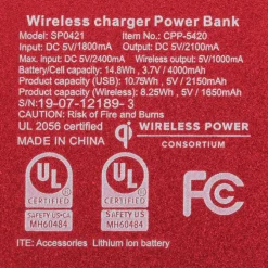 Cameron Qi Wireless Power Bank - 4000 mAh