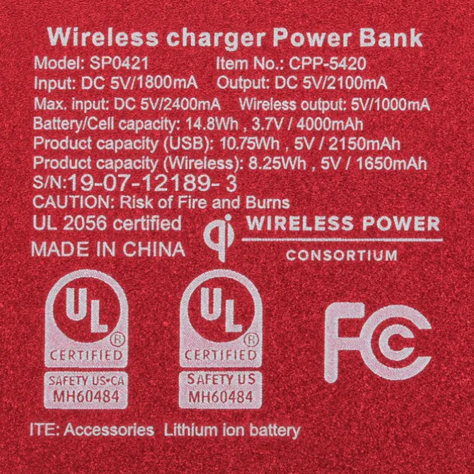 Cameron Qi Wireless Power Bank - 4000 mAh