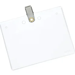 Clear Vinyl Badge Holder with Bulldog Clip
