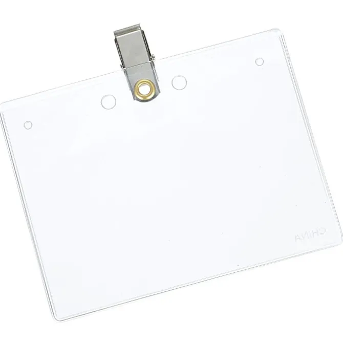 Clear Vinyl Badge Holder with Bulldog Clip