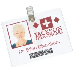 Clear Vinyl Badge Holder with Bulldog Clip