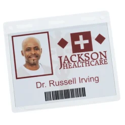 Clear Vinyl Badge Holder with Hi-Back Slot - 24 hr