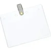 Clear Vinyl Badge Holder with Bulldog Clip - 24 hr