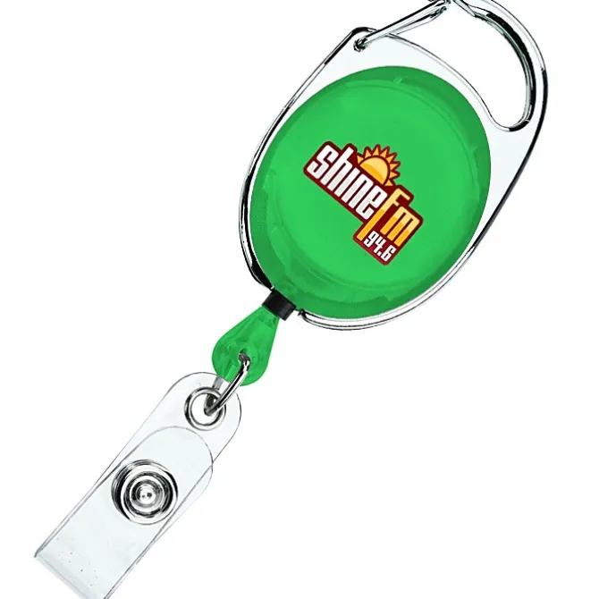 Clip-On Retractable Badge Holder - Translucent - Full Color
