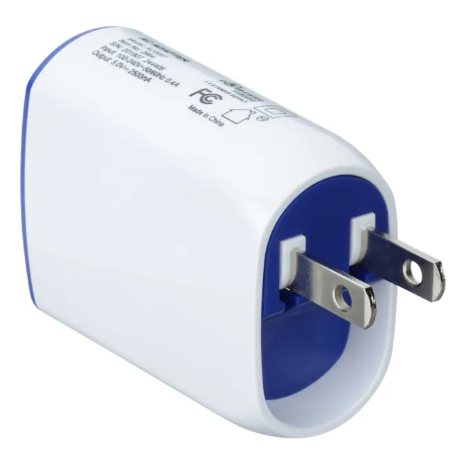 Color Accent Dual Port Wall Charger - 24 hr