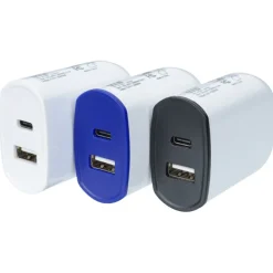 Color Accent Dual Port Wall Charger - 24 hr