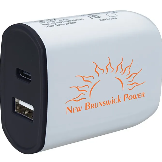 Color Accent Dual Port Wall Charger - 24 hr
