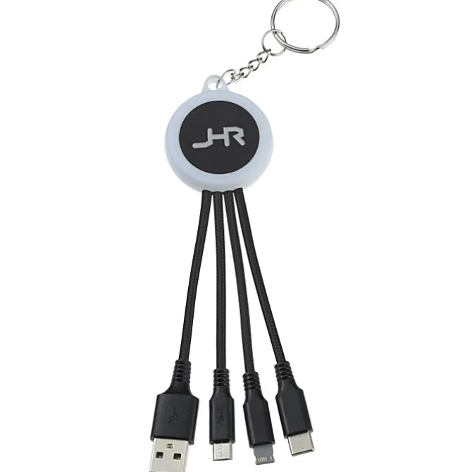 Color Changing Light-Up Logo Charging Cable Keychain