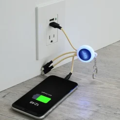 Color Changing Light-Up Logo Charging Cable Keychain