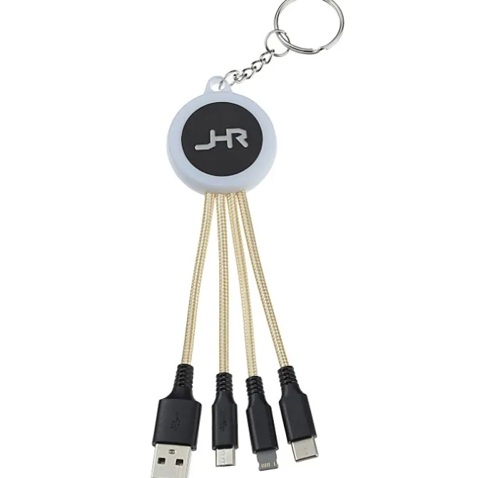 Color Changing Light-Up Logo Charging Cable Keychain