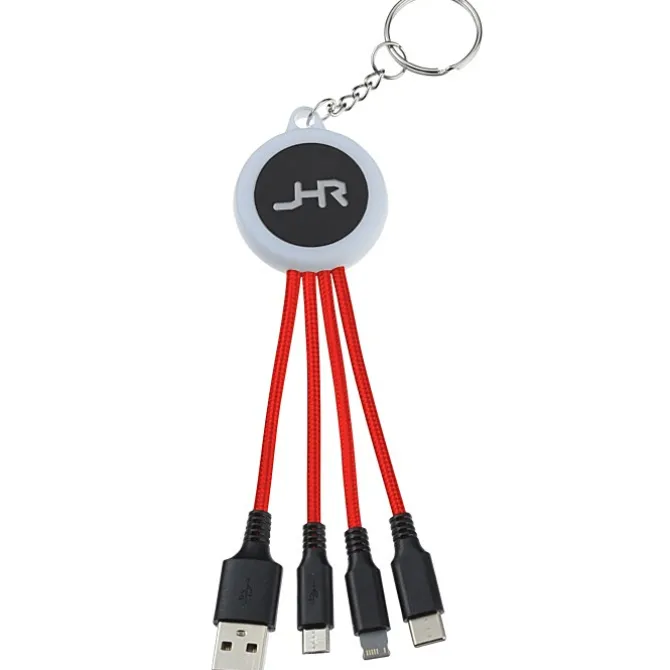 Color Changing Light-Up Logo Charging Cable Keychain