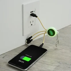 Color Changing Light-Up Logo Charging Cable Keychain