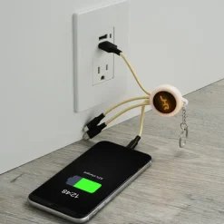 Color Changing Light-Up Logo Charging Cable Keychain
