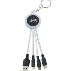 Color Changing Light-Up Logo Charging Cable Keychain