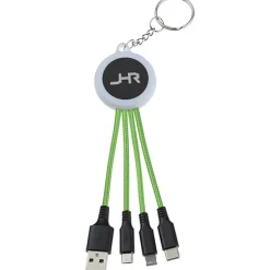 Color Changing Light-Up Logo Charging Cable Keychain