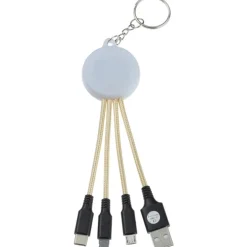 Color Changing Light-Up Logo Charging Cable Keychain